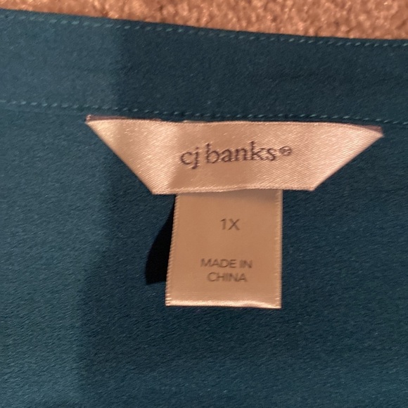 EUC Cj Banks Teal Top SIZE 1X - Picture 3 of 5